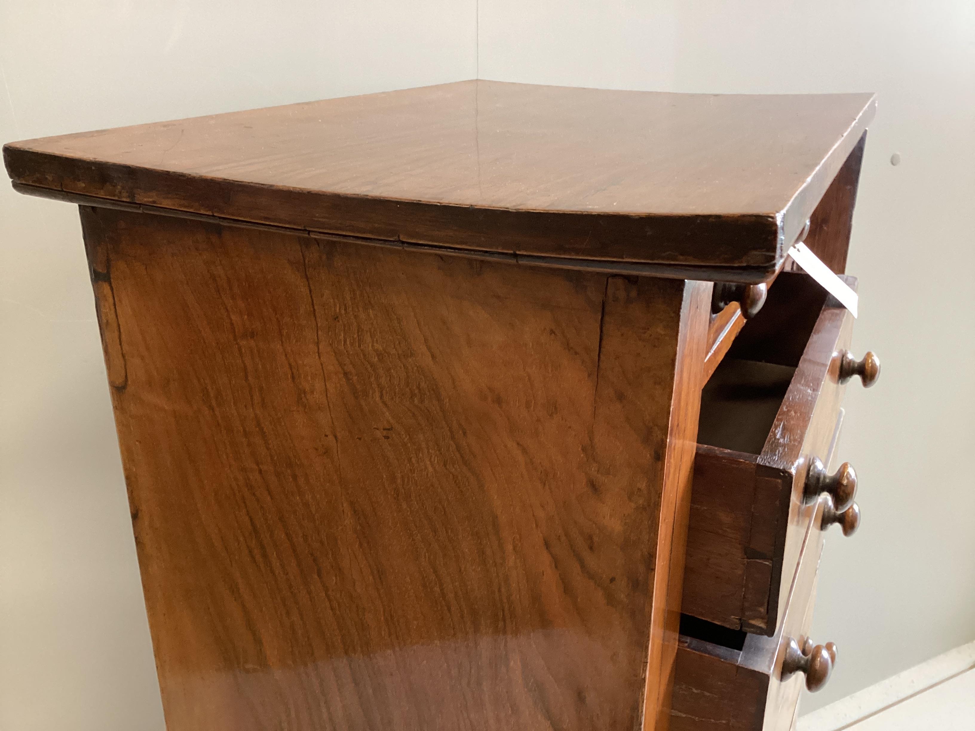 A Victorian figured walnut Wellington chest, width 49cm, depth 34cm, height 100cm